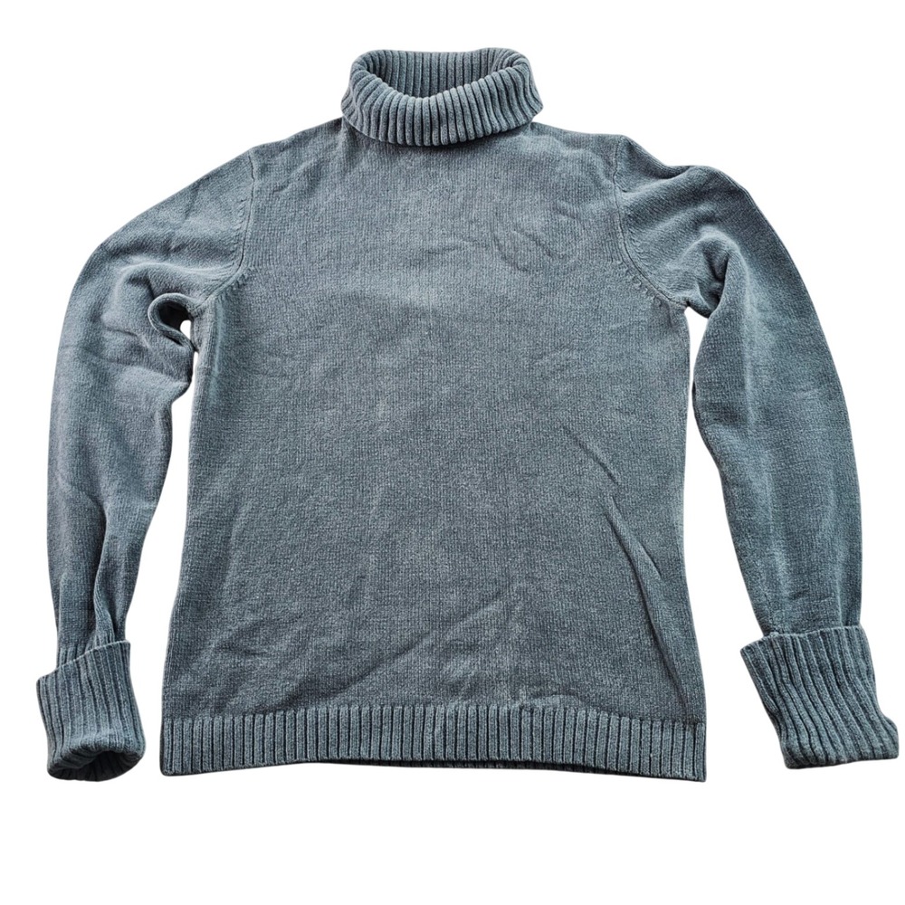 Eddie Bauer Sweater Womens Small Gray Rib Knit Soft Stretch Turtleneck Pullover - Picture 1 of 9